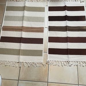 2 cotton striped rugs